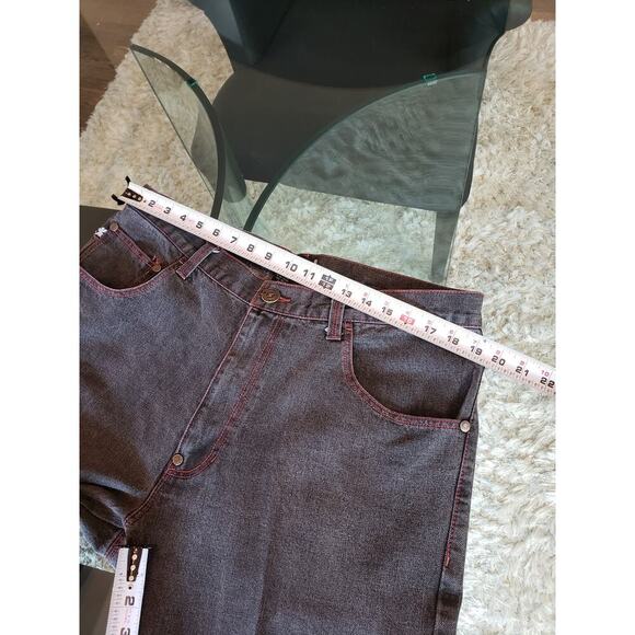 Stacy Adams Jeans Men's 38 Black Denim Embroidered Pockets Slim Fit Straight Leg - Picture 8 of 15